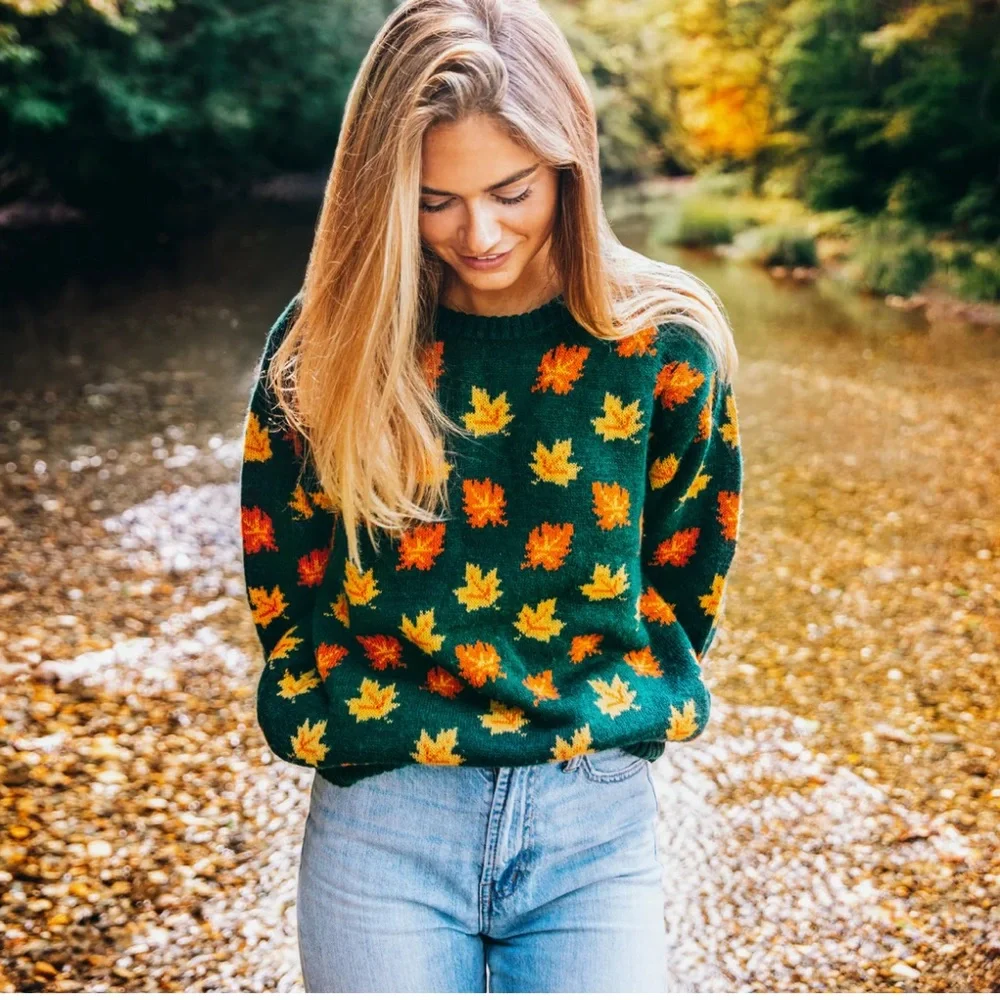 KJP Cozy Cabin Sweater Leaf 🍂 pattern - Picture 3 of 5